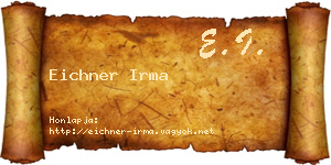 Eichner Irma névjegykártya